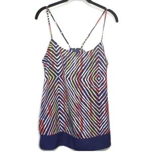 👻Bcbgeneration colorful ruffle geometric top